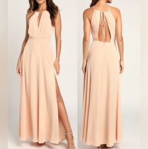 Lulus Blush Pink Backless Maxi Dress